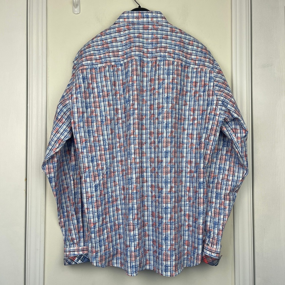 (Lot of 2) Visconti Black Mens XL Button Down Shirts Floral Paisley Plaid Summer - Picture 16 of 16